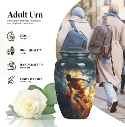 basketball urn with butterfly