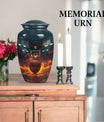 classic aluminum basketball and butterfly themed memorial urn