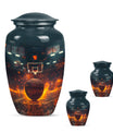 classic aluminum basketball and butterfly themed memorial urn