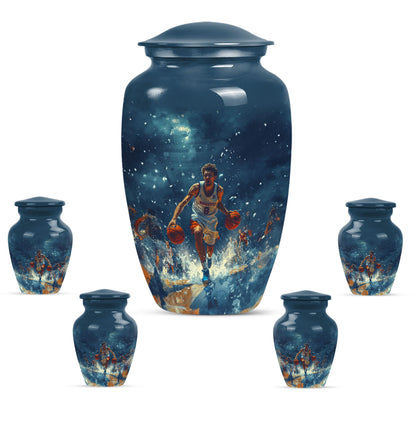 Classic 10-inch basketball cremation urn 