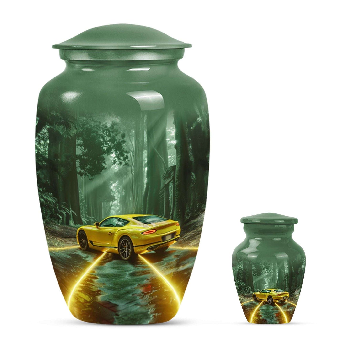 Car Theme Large Urn With 1 Keepsake Urn