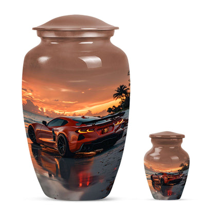 Car Theme Large Urn With 1 Keepsake Urn