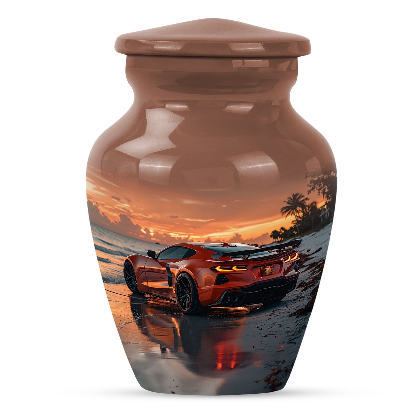 car urn with butterfly  urn 