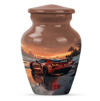 car urn with butterfly  urn 