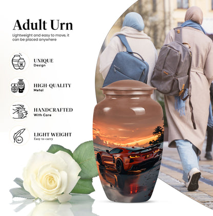 car urn with butterfly  urn 