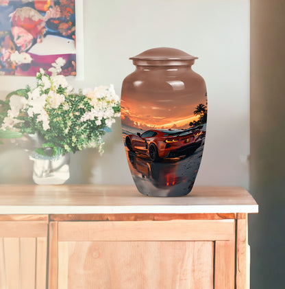car urn with butterfly  urn 