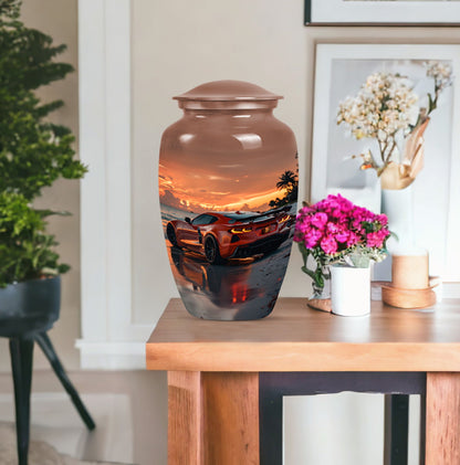 car urn with butterfly  urn 