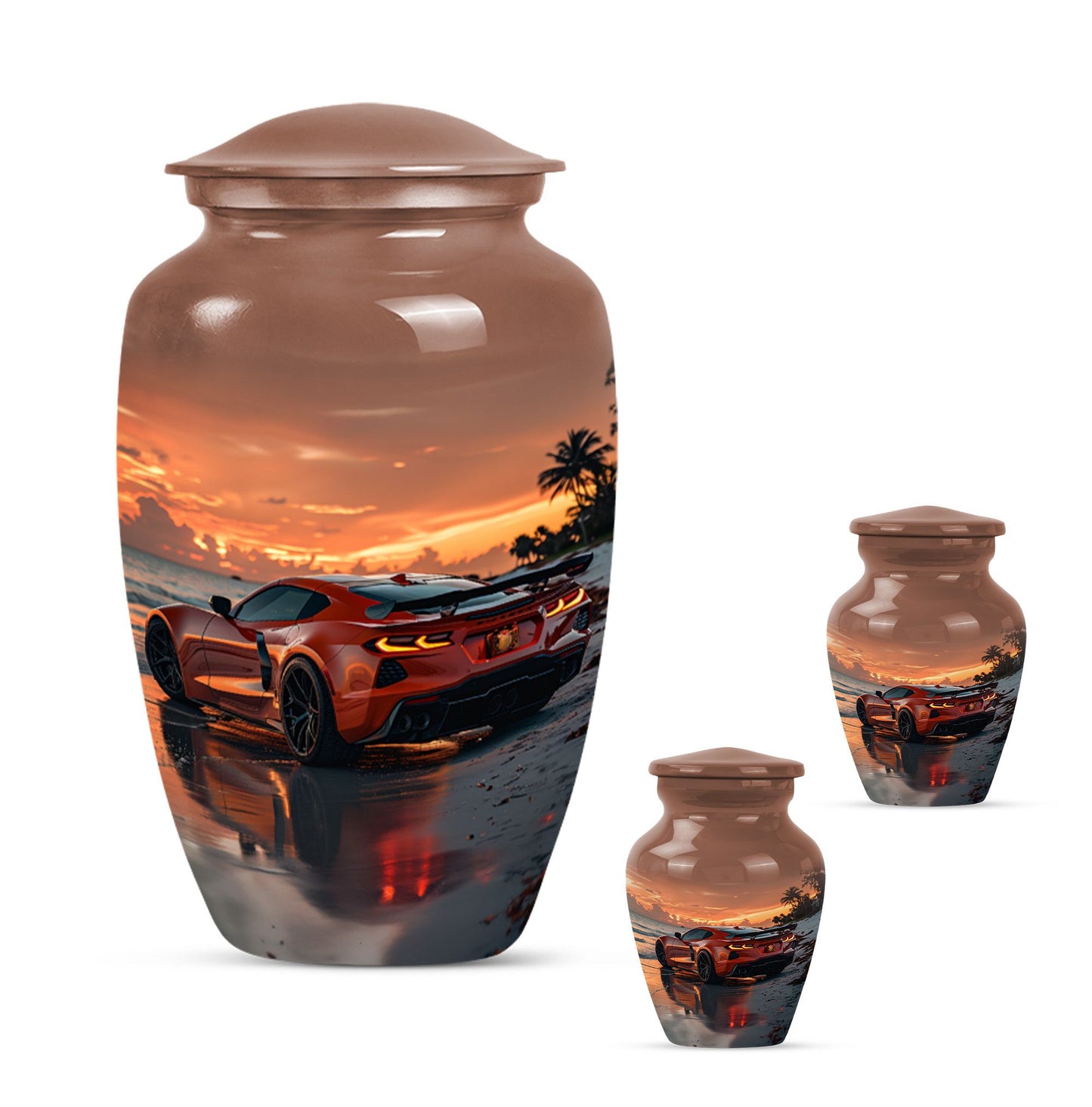 car urn with butterfly  urn 