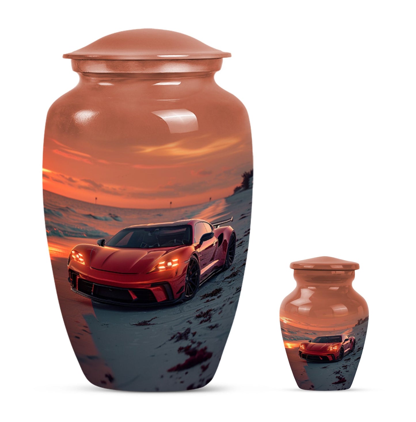 Car Theme Large Urn With 1 Keepsake Urn