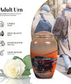 10-inch classic car urn with butterfly theme for cremation, personalizable for memorial