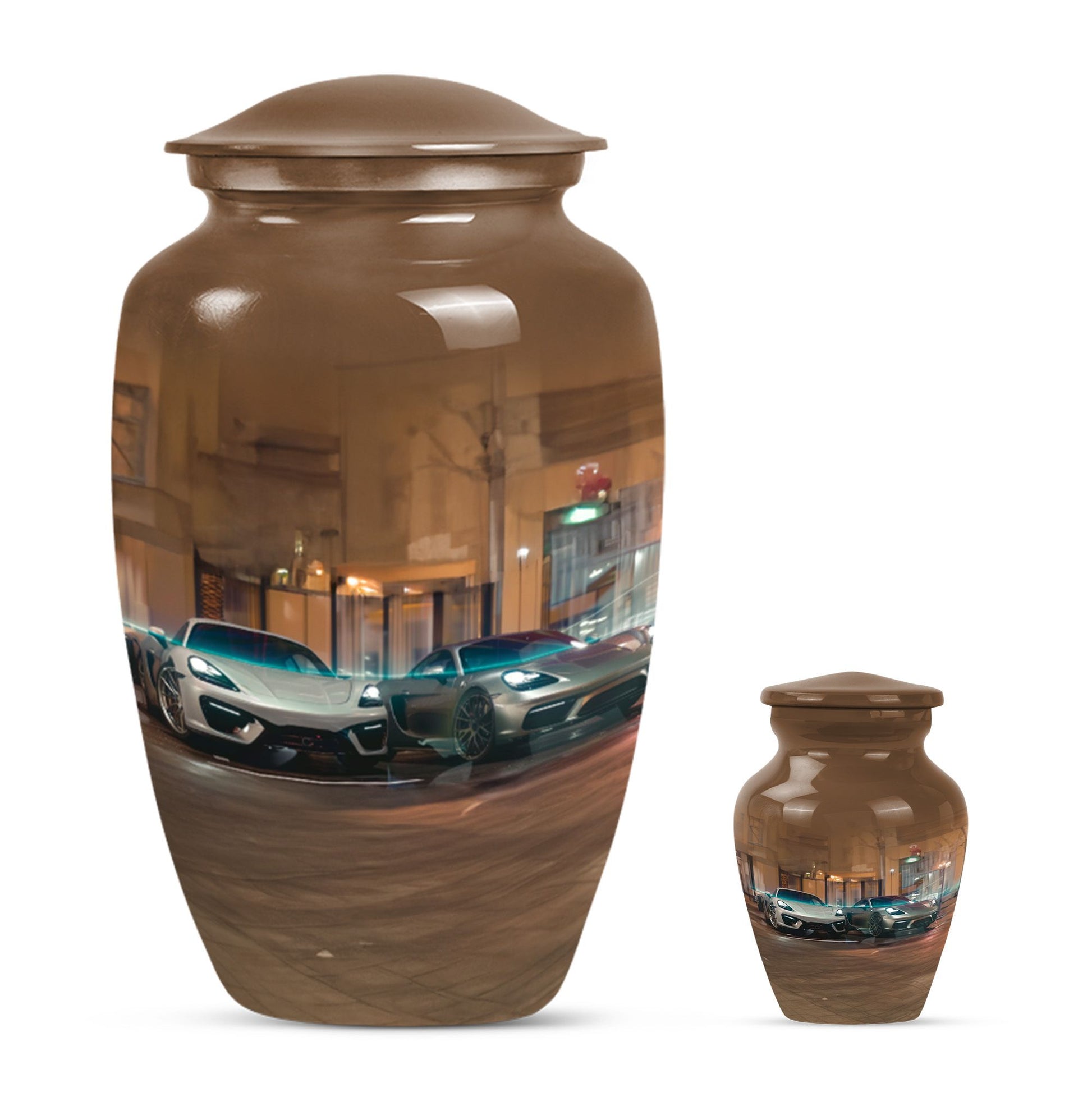 Car Theme Large Urn With 1 Keepsake Urn