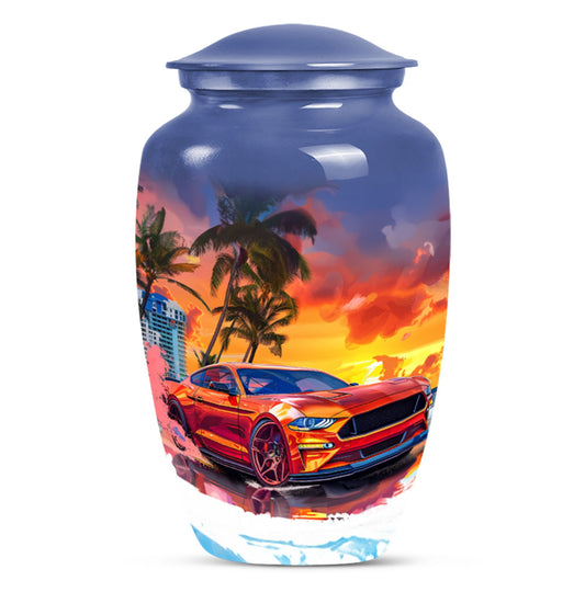 10-inch Classic Butterfly-themed Car Urn for adult ashes