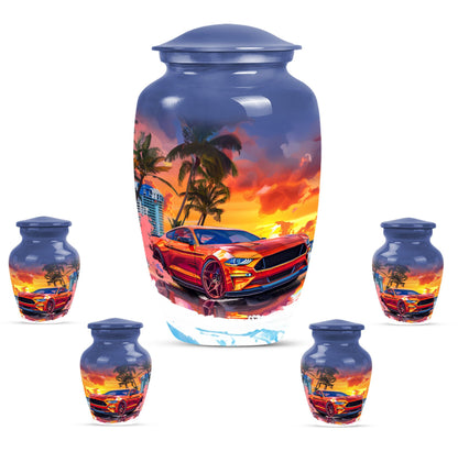 10-inch Classic Butterfly-themed Car Urn for adult ashes