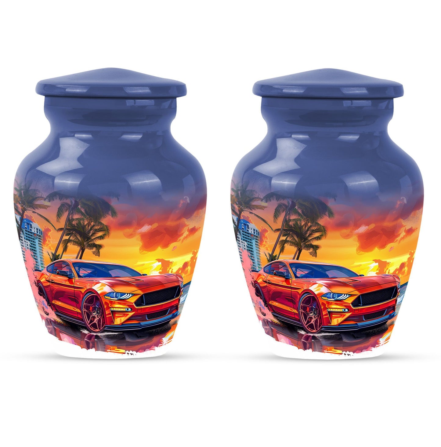 10-inch Classic Butterfly-themed Car Urn for adult ashes