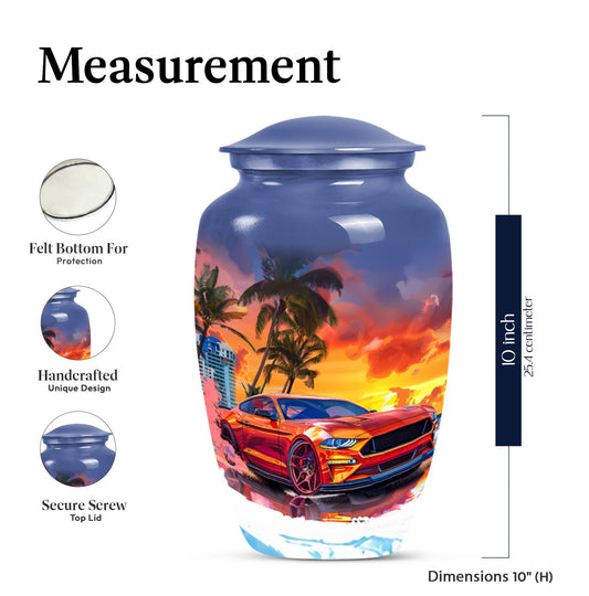 10-inch Classic Butterfly-themed Car Urn for adult ashes