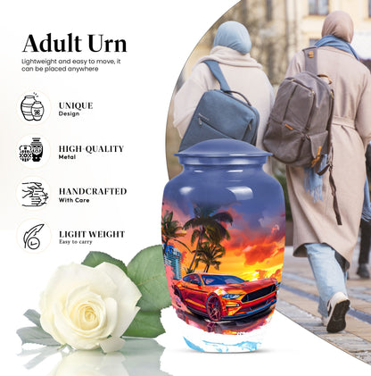 10-inch Classic Butterfly-themed Car Urn for adult ashes
