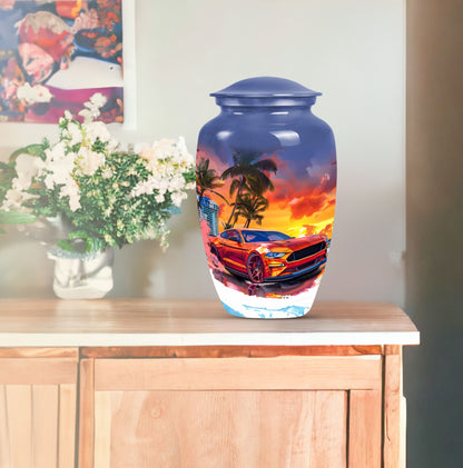 10-inch Classic Butterfly-themed Car Urn for adult ashes