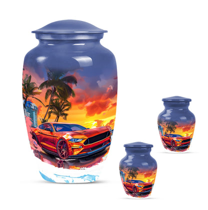 10-inch Classic Butterfly-themed Car Urn for adult ashes