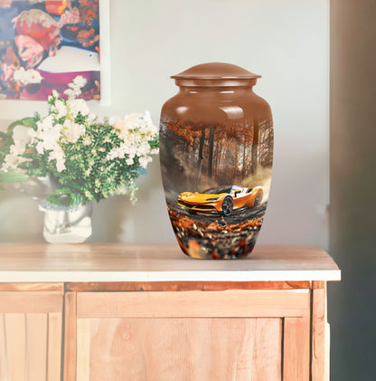 10-inch butterfly theme car urn for a male adult.