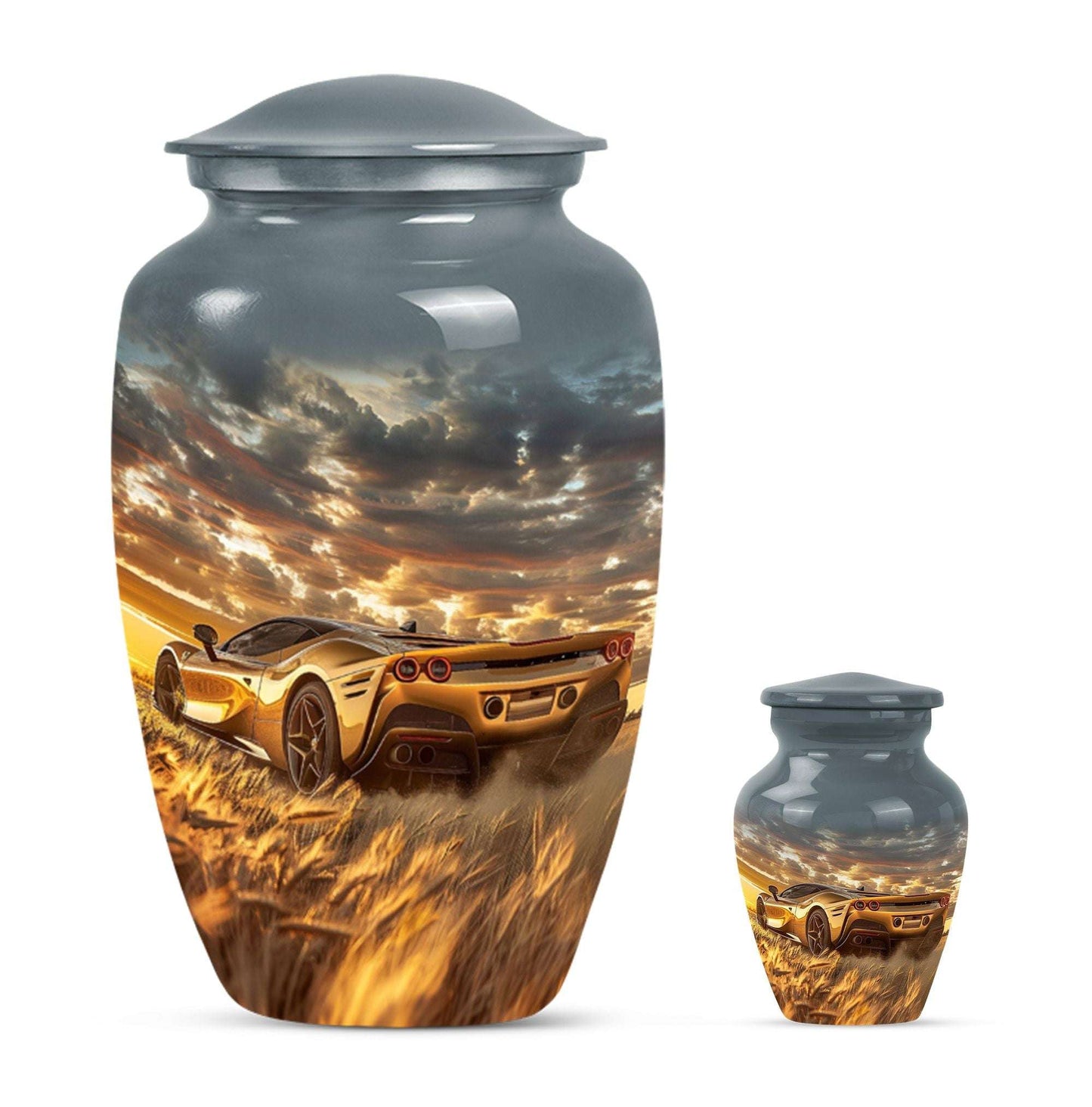 Car Theme Large Urn With 1 Keepsake Urn