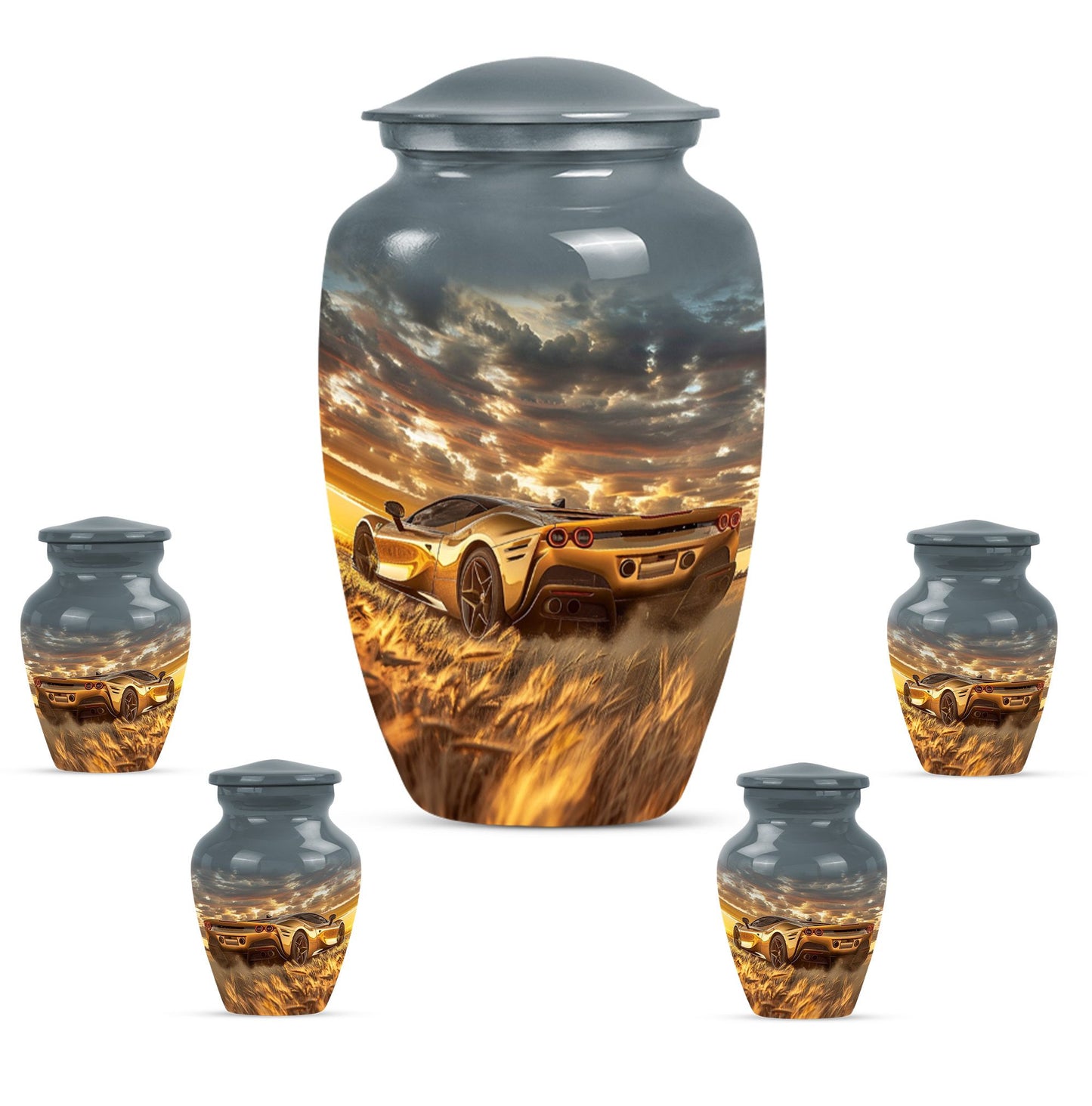 Classic 10-inch aluminum car urn 