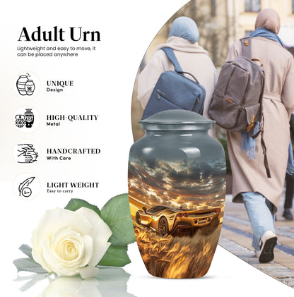 Classic 10-inch aluminum car urn 