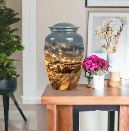 Classic 10-inch aluminum car urn 