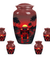 Car Theme Large Urn With 4 Keepsake Urn