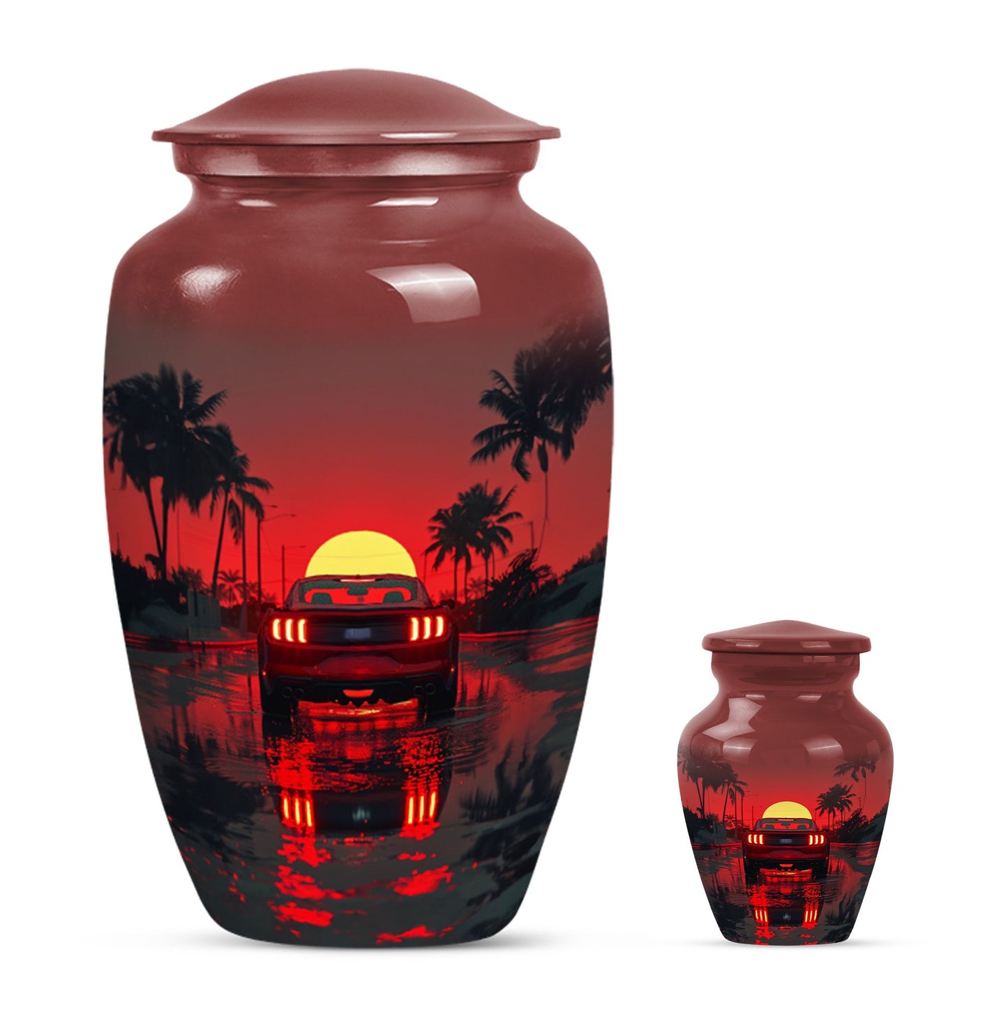 Car Theme Large Urn With 1 Keepsake Urn