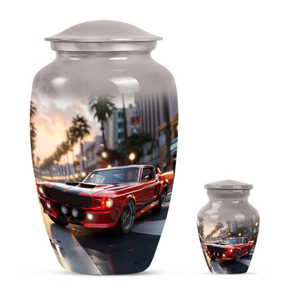 Car Theme Large Urn With 1 Keepsake Urn