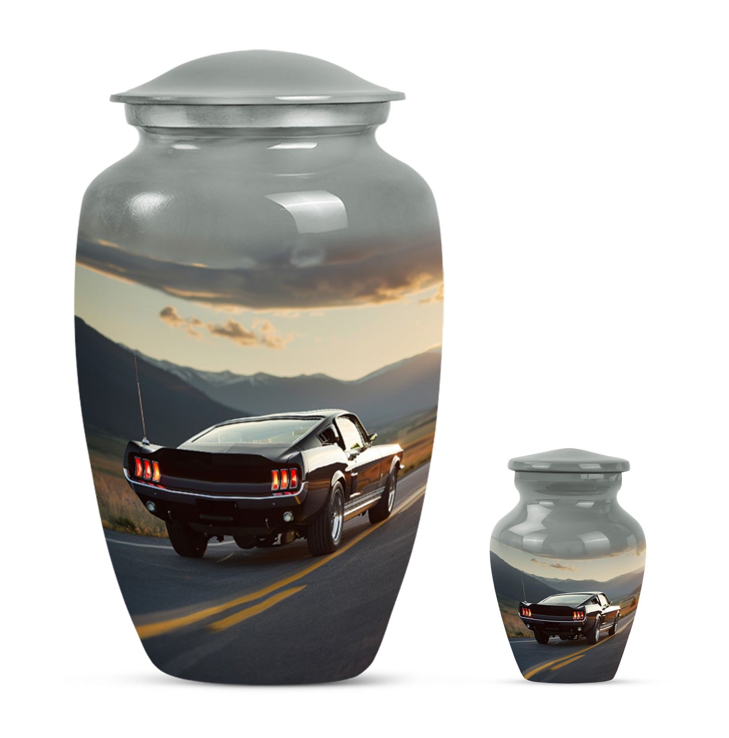 Car Theme Large Urn With 1 Keepsake Urn