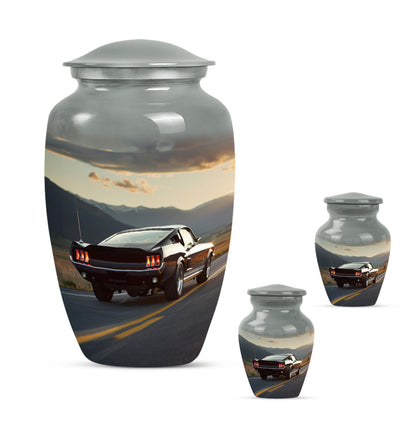 Car Theme Large Urn With 2 Keepsake Urn
