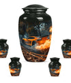 Car Theme Large Urn With 4 Keepsake Urn