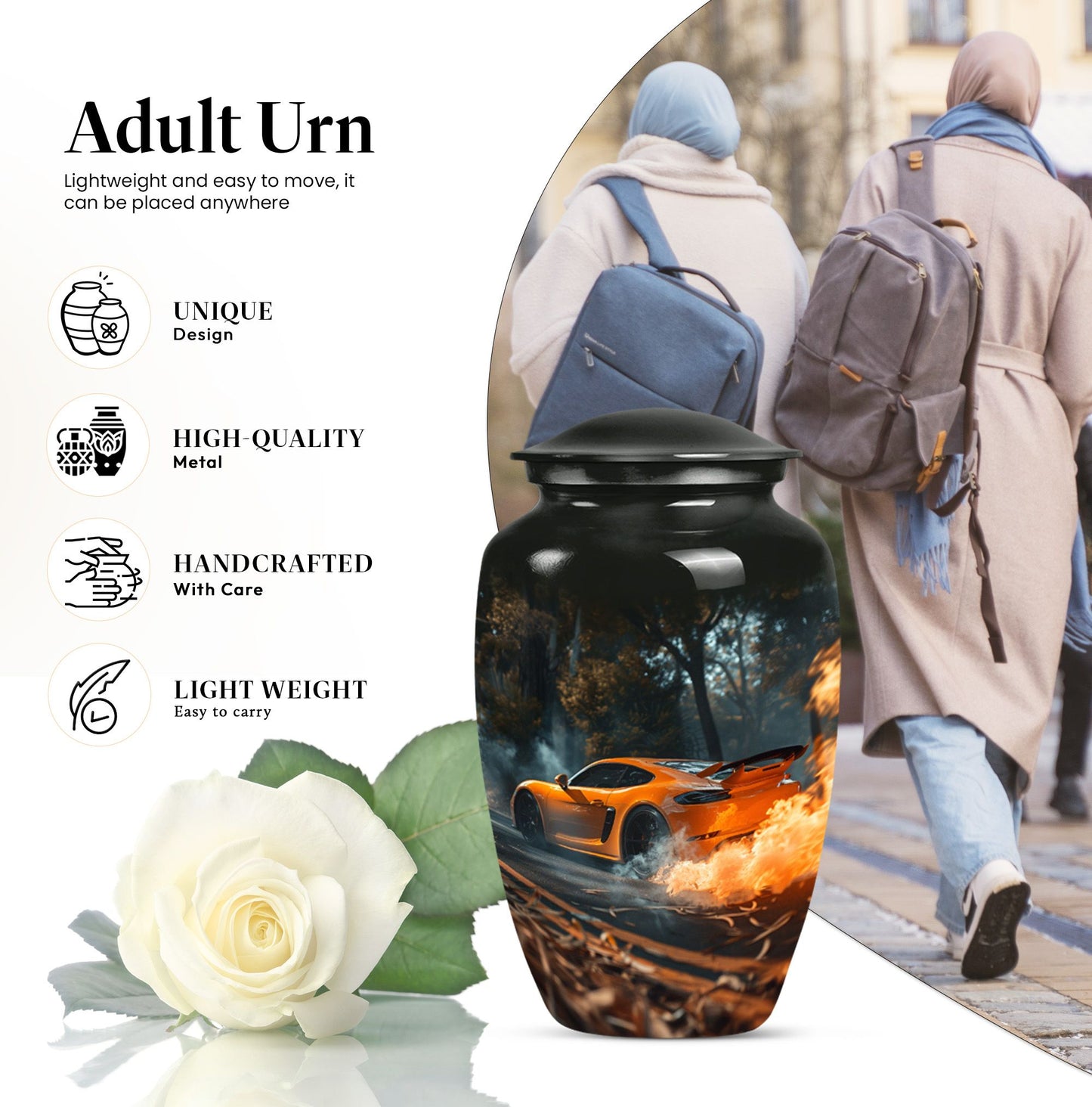  Car Urn with butterfly theme for men's 