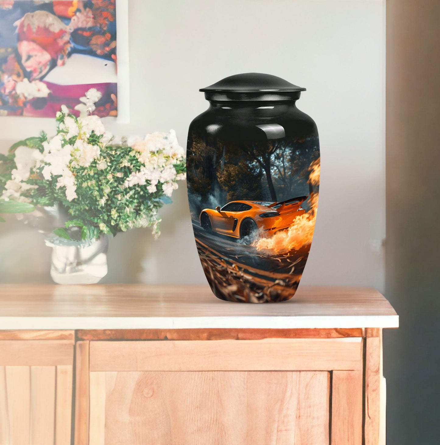  Car Urn with butterfly theme for men's 