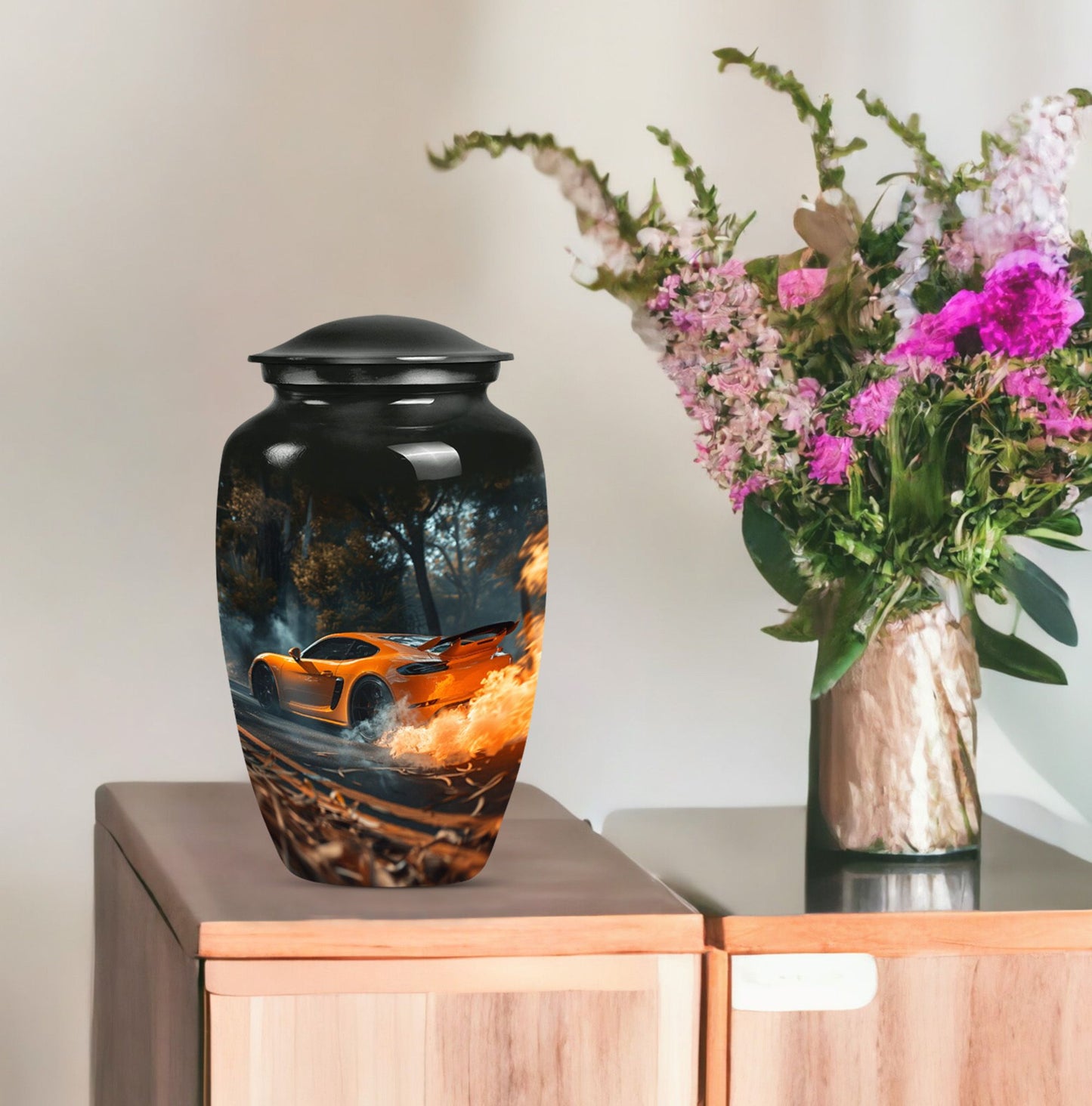  Car Urn with butterfly theme for men's 
