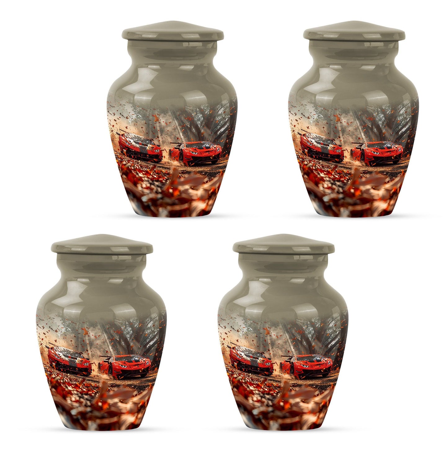 10-inch classic butterfly-themed aluminium car funeral urn.
