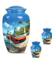 Car Theme Large Urn With 2 Keepsake Urn