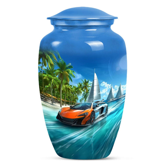 Car Theme Large Urn 10 Inch