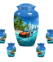 Car Theme Large Urn With 4 Keepsake Urn