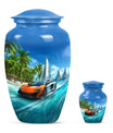 Car Theme Large Urn With 1 Keepsake Urn