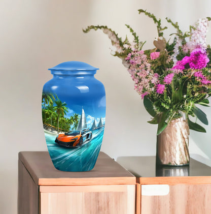 10-inch Classic Butterfly themed Car memorial urn for mom