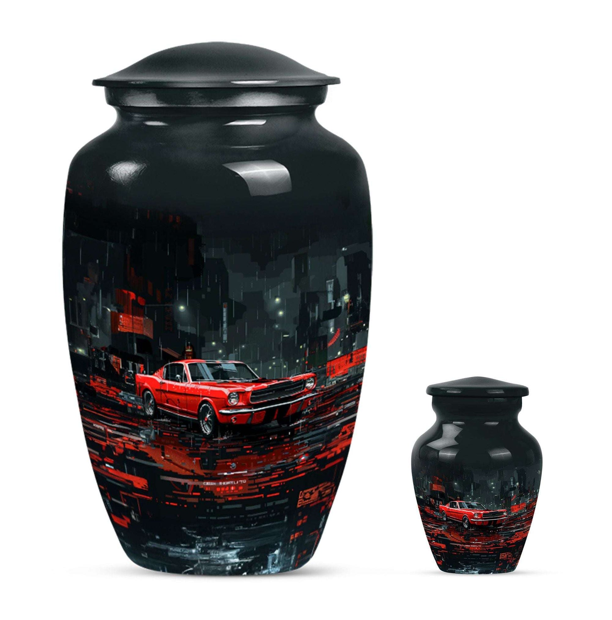 Car Theme Large Urn With 1 Keepsake Urn