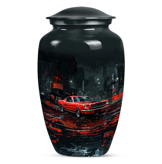 Classic 10 inch butterfly-themed cremation urn.