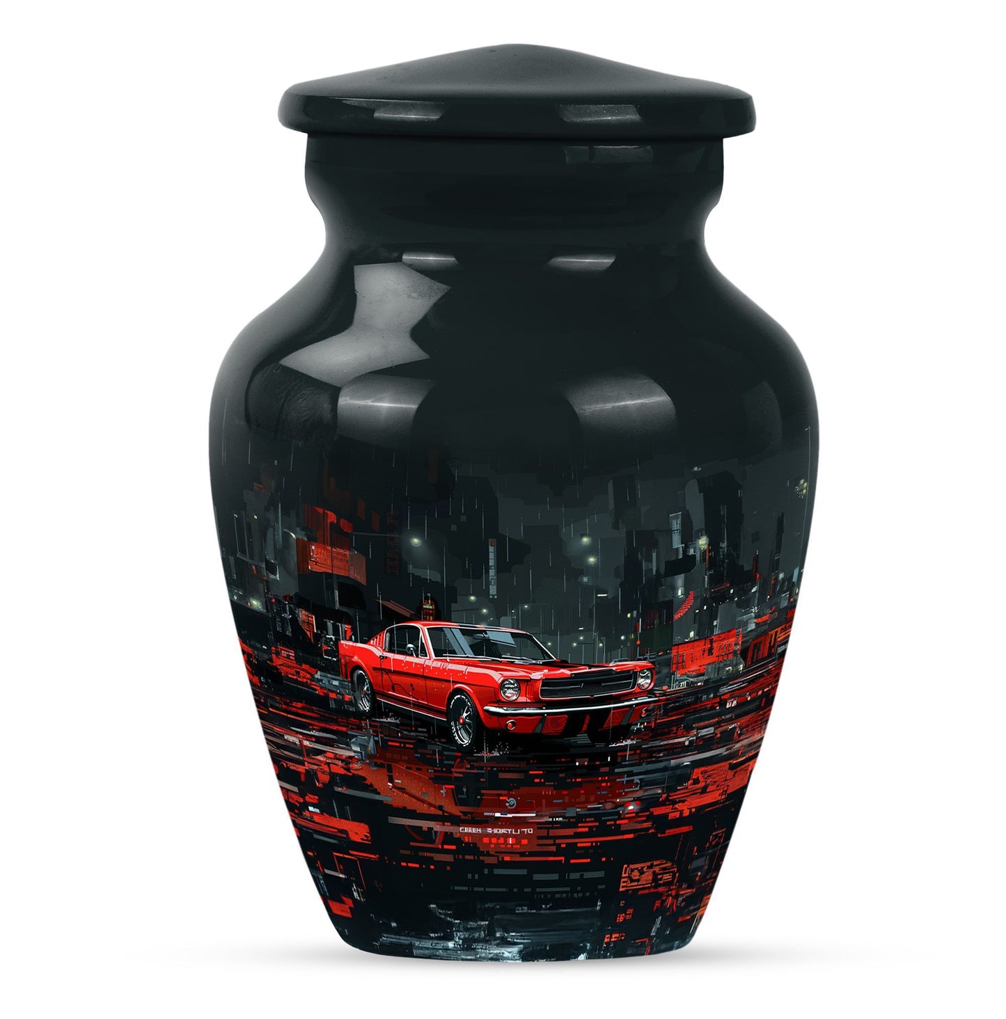 Classic 10 inch butterfly-themed cremation urn.