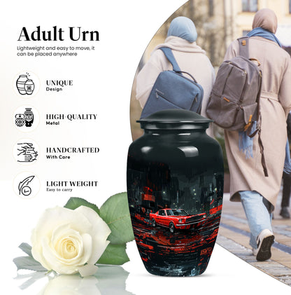 Classic 10 inch butterfly-themed cremation urn.