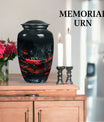 Classic 10 inch butterfly-themed cremation urn.