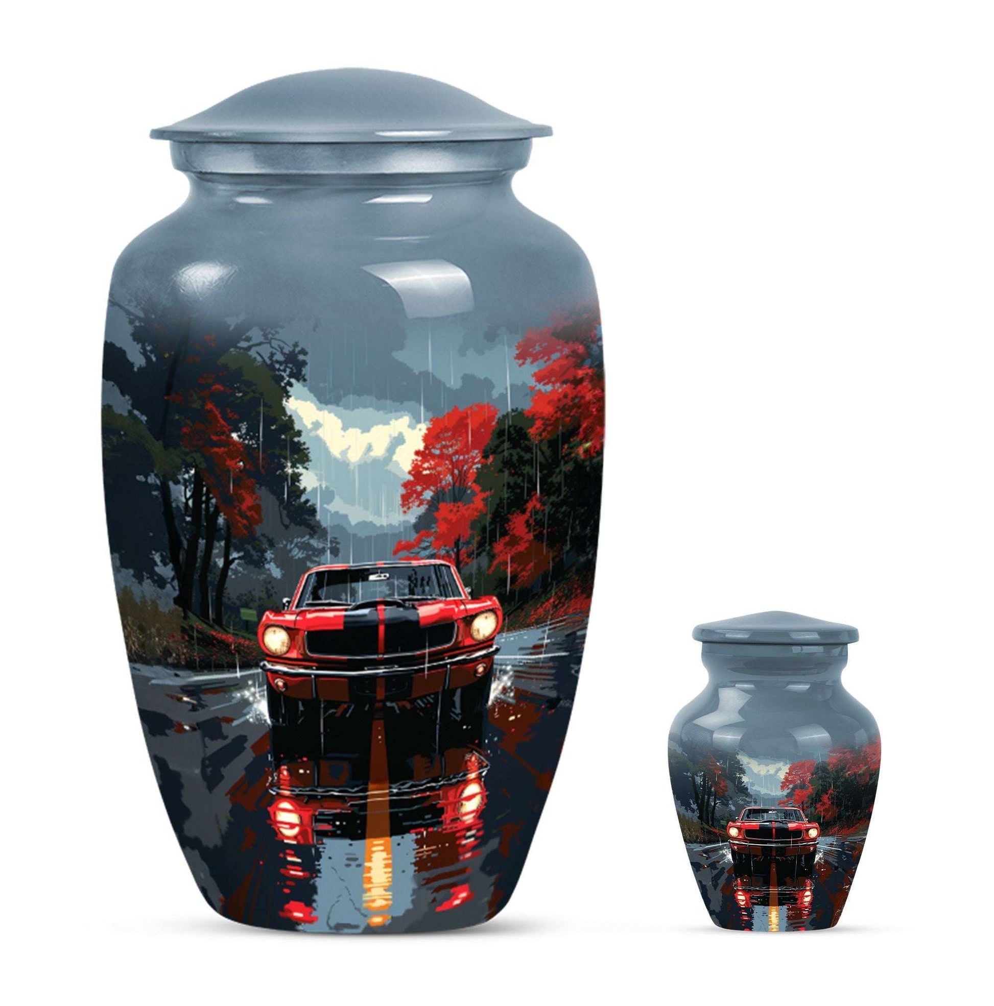 Car Theme Large Urn With 1 Keepsake Urn