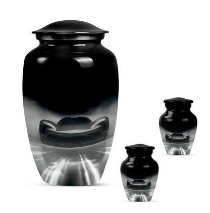 Car Theme Large Urn With 2 Keepsake Urn
