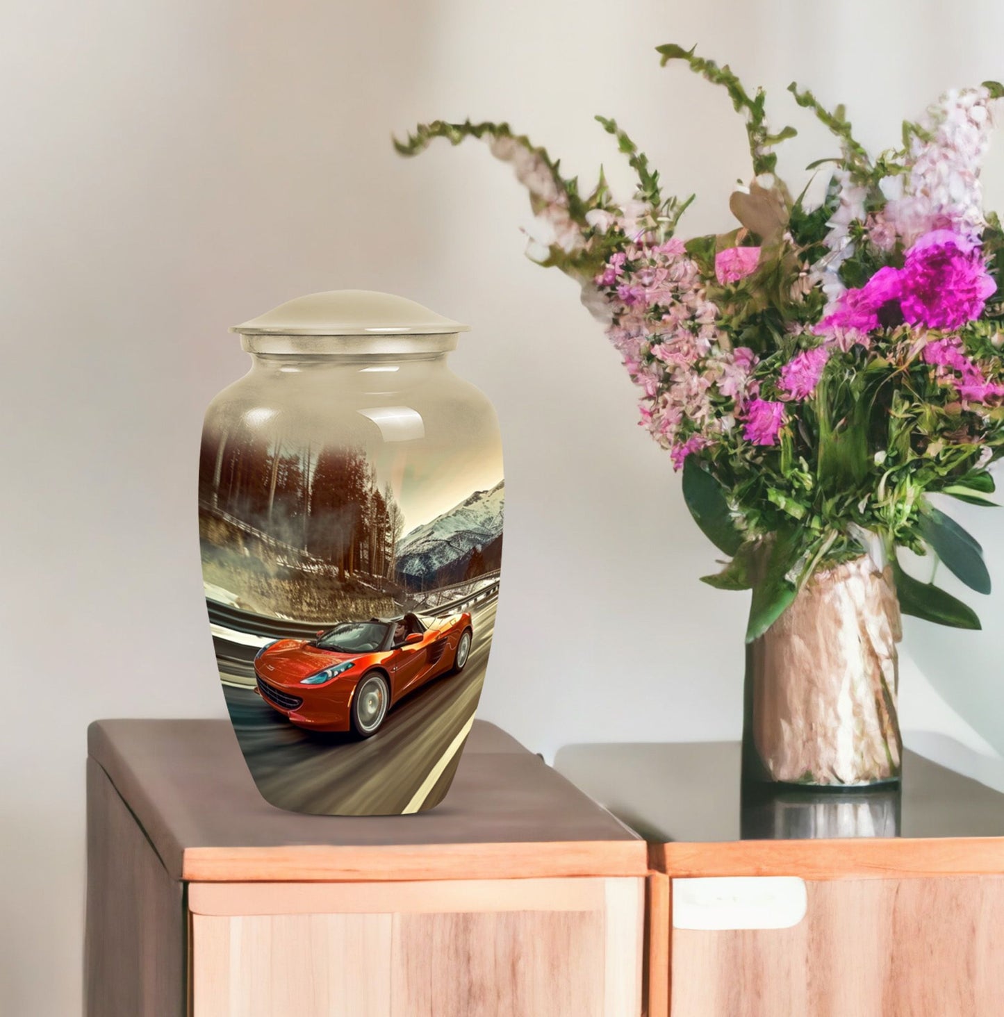 classic car Theme urn 